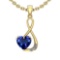 4.15 Ctw SI2/I1 Tanzanite And Diamond Platinum 14K Yellow Gold Plated Pandant