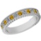 0.83 Ctw VS/SI1 Yellow Sapphire And Diamond 14K White Gold Filigree Style Band Ring
