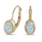 Certified 14k Yellow Gold Oval Aquamarine Bezel Lever-back Earrings