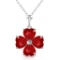 3.6 CTW 14K Solid White Gold Change Yourself Ruby Necklace