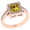 1.32 Ctw I2/I3 Citrine And Diamond 10K Rose Gold Cocktail Ring