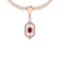 1.04 Ctw Ruby And Diamond SI2/I1 14K Rose Gold Pendant