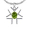 2.91 Ctw VS/SI1 Peridot And Diamond 10K White Gold Necklace