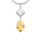 3.07 Ctw Citrine And Diamond I2/I3 10K White Gold Pendant