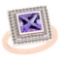 1.28 Ctw Amethyst And Diamond I2/I3 10K Rose Gold Vintage Style Ring