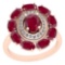 3.13 Ctw VS/SI1 Ruby And Diamond 14K Rose Gold Vintage Style Ring