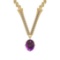 1.59 Ctw VS/SI1 Amethyst And Diamond 10K Yellow Gold Necklace