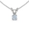 Certified 14k White Gold Round Aquamarine Pendant