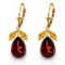 13 Carat 14K Solid Gold Leverback Earrings Citrine Garnet