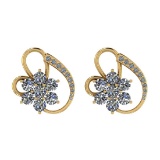 1.58 Ctw SI2/I1 Diamond 14K Yellow Gold Earrings