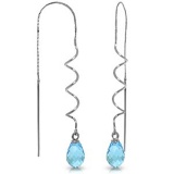 3.3 Carat 14K Solid White Gold Pieces Of A Dream Blue Topaz Earrings