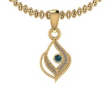 0.13 Ctw I2/I3 Treated Fancy Blue And White Diamond 14K Yellow Gold Pendant