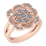 0.70 Ctw VS/SI1 Diamond 14K Rose Gold Ring