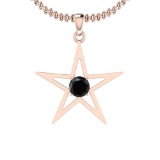 0.50 Ctw Treated Fancy Black Diamond I2/I3 14K Rose Gold Pendant