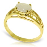 0.45 Carat 14K Solid Gold Filigree Ring Natural Opal