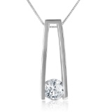 0.25 Carat 14K Solid White Gold Necklace Natural 0.25 Carat Diamond