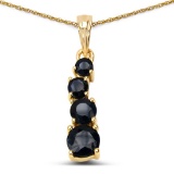 1.20 Carat Genuine Blue Sapphire 14K Yellow Gold Pendant