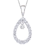 Certified 14K White Gold Dashing Diamonds Pendant