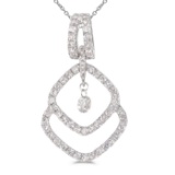 Certified 14K White Gold Dashing Diamonds Pendant