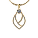 0.78 Ctw SI2/I1 Diamond Platinum 14K Yellow Gold Plated Pendant