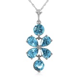 3.15 Carat 14K Solid White Gold Dare To Dream Blue Topaz Necklace