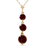 3.6 Carat 14K Solid Gold Eyes Of Happiness Garnet Necklace