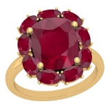 9.25 Ctw Ruby 14K Yellow Gold Vintage Style Ring