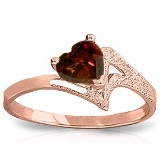 0.9 Carat 14K Solid Rose Gold Ring Natural Garnet