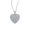 Certified 14K White Gold Art Deco Heart Diamond Pendant (.52 carat)