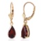 2.45 Carat 14K Solid Gold Leverback Earrings Garnet