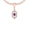 Certified 1.04 Ctw I2/I3 Amethyst And Diamond 14K Rose Gold Pendant