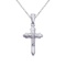 Certified 14K White Gold Small Diamond Cross Pendant