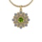 2.41 Ctw Peridot And Diamond I2/I3 10K Yellow Gold Vintage Style Pendant