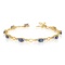 Certified 14K Yellow Gold Oval Sapphire and Diamond Bracelet 3.93 CTW