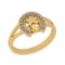 0.22 Ctw I2/I3 Citrine And Diamond 10K Yellow Gold Vintage Style Ring