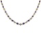 2.59 Ctw SI2/I1 Blue Sapphire And Diamond 14K Yellow Gold Necklace