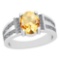 2.68 Ctw VS/SI1 Citrine And Diamond Platinum Vintage Style Ring