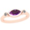 Certified 6.33 Ctw I2/I3 Amethyst And Diamond 14K Rose Gold Vintage Style Ring