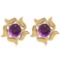 Certified 5.50 Ctw Amethyst 14K Yellow Gold Stud Earrings