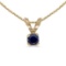 Certified 14k Yellow Gold Round Sapphire Pendant