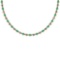 3.48 Ctw SI2/I1 Emerald And Diamond 14K Yellow Gold Necklace