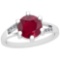 1.88 Ctw Ruby And Diamond I2/I3 14K White Gold Vintage Style Ring