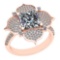 2.82 Ctw SI2/I1 Diamond Platinum 14K Rose Gold Plated Ring