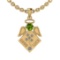 0.75 Ctw I2/I3 Peridot And Diamond 10K Yellow Gold Pendant