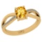 0.62 Ctw I2/I3 Citrine And Diamond 10K Yellow Gold Ring