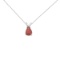 Certified 14k White Gold Pear Shaped Ruby Pendant and Gift Box