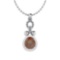 1.26 Ct Natural Brown Diamond I2/I3And White Diamond I2/I3 14k White Gold Pendant