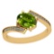 1.35 Ctw Peridot And Diamond I2/I3 10k Yellow Gold Vintage Style Ring