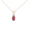 Certified 14K Yellow Gold Oval Ruby Pendant with Diamonds