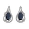 Certified 14k White Gold Oval Sapphire And Diamond Teardrop Earrings 0.82 CTW